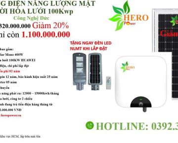 COMBO HÒA LƯỚI 100KWP PIN AE SOLAR + INVERTER HUAWEI/SOLIS