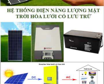 HỆ THỐNG ĐIỆN MẶT TRỜI HOÀ LƯỚI CÓ LƯU TRỮ 4,55 KW