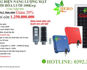 COMBO HÒA LƯỚI 100KWP PIN AE SOLAR + INVERTER SMA