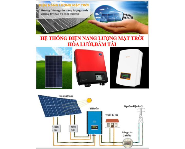 HỆ THỐNG ĐIỆN MẶT TRỜI HOÀ LƯỚI BÁM TẢI 10 KWP